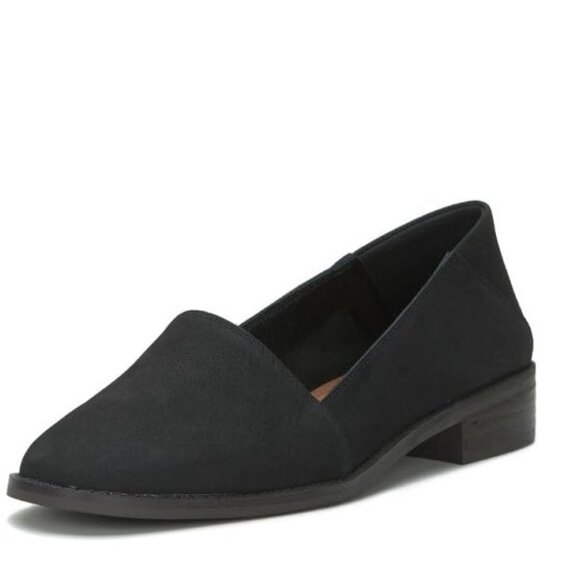 Lucky Brand Harping Womens Black Slip-On Leather Loafer Flats Shoes Size 7 NWOB - Picture 1 of 7